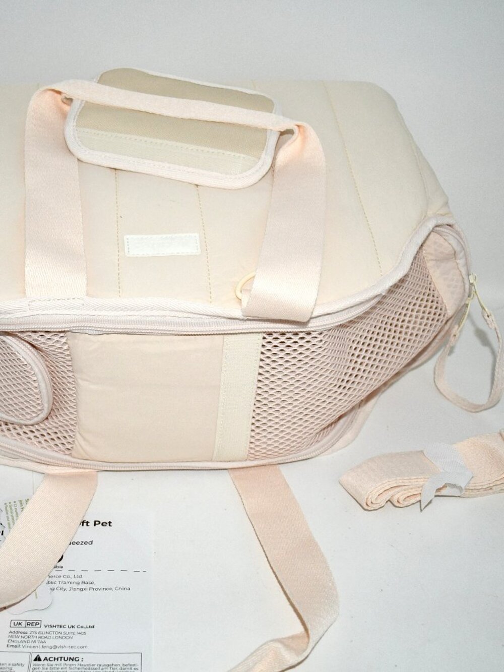 Pecute Dog Purse Carrier, Lightweight Soft-Sided Pet Carrier in Cream NWT - Picture 10 of 11